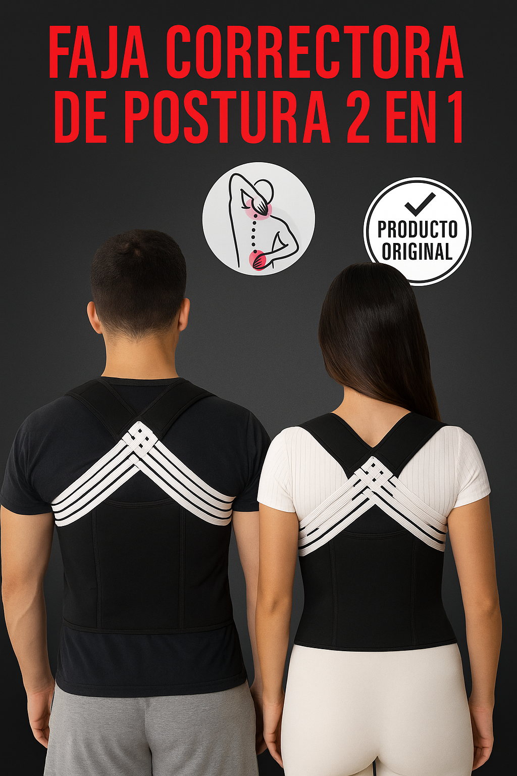 FAJA CORRECTOR DE POSTURA ORIGINAL 2 EN 1 ⭐
