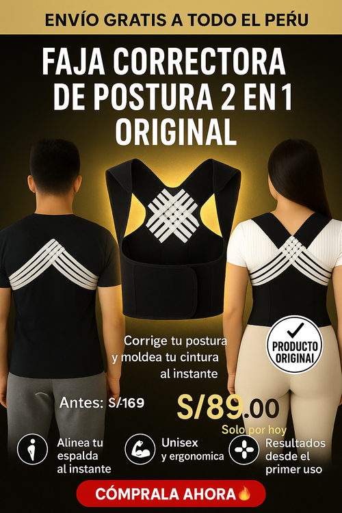 FAJA CORRECTOR DE POSTURA ORIGINAL 2 EN 1